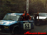 1985, P�csi hegyiverseny. A Ga�l Pali tuningolta csodag�p VFTS. A h�tt�rben a Renault Fuego